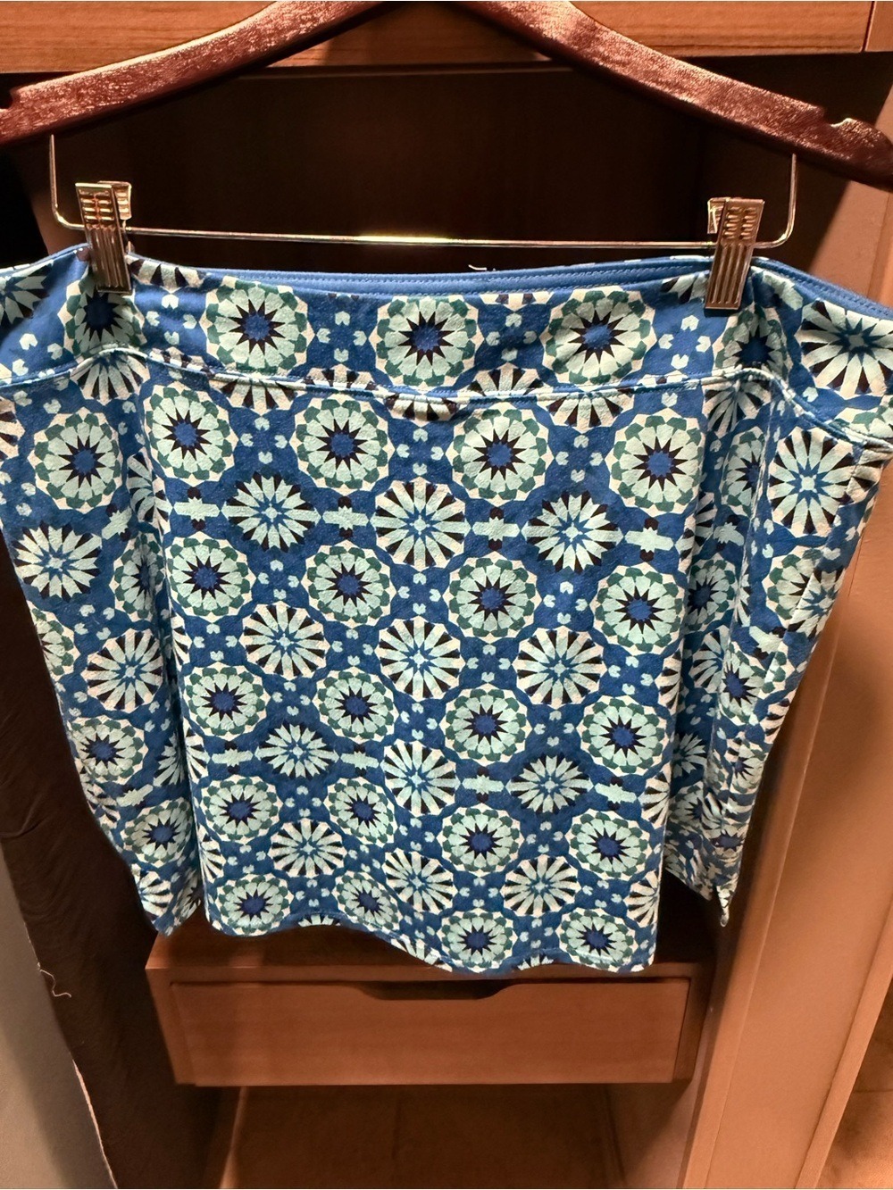 Tranquility by Colorado Clothing Blue Geometric Pull-On Skort Skirt Size XXL